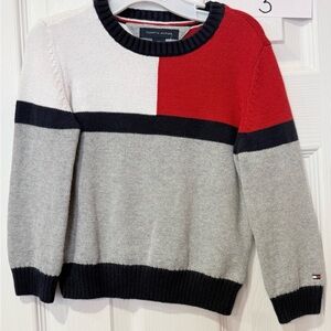 Tommy Hilfiger Kids Colorblock Sweater - Red, White, Gray, Black